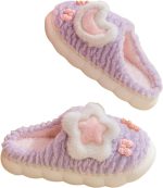 Panihari Warm Slipper for Women's Fur Closed Toe Intresting Star Winter Fashion for House & Bedroom Home Indoor Outdoor Sandals (1 Pair)