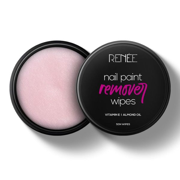 RENEE Nail Paint Remover Wipes, Easy & Hassle Free Nail Polish Removal, Keeps Nails Moisturized & Nourished, Acetone Free, Travel Friendly, Enriched With Vitamin E, Almond Oil & Glycerin, 50 Wipes