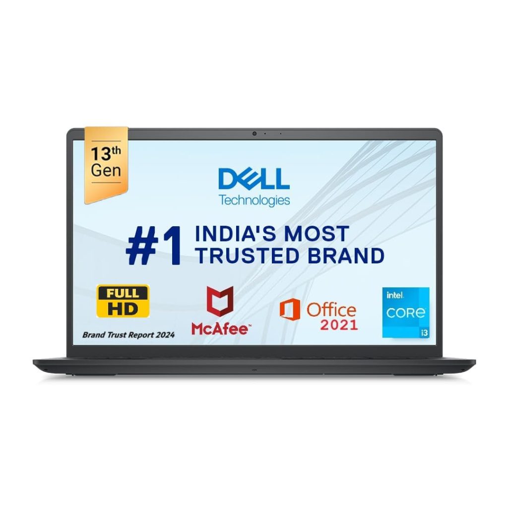 Dell Inspiron 3530 Thin & Light Laptop, 13th Gen Intel Core i3-1305U Processor, 8GB, 512GB SSD, 15.6" (39.62cm) FHD 120Hz 250nits, Standard Keyboard, Windows 11+MSO'21 & 15 Month McAfee, Black, 1.62kg