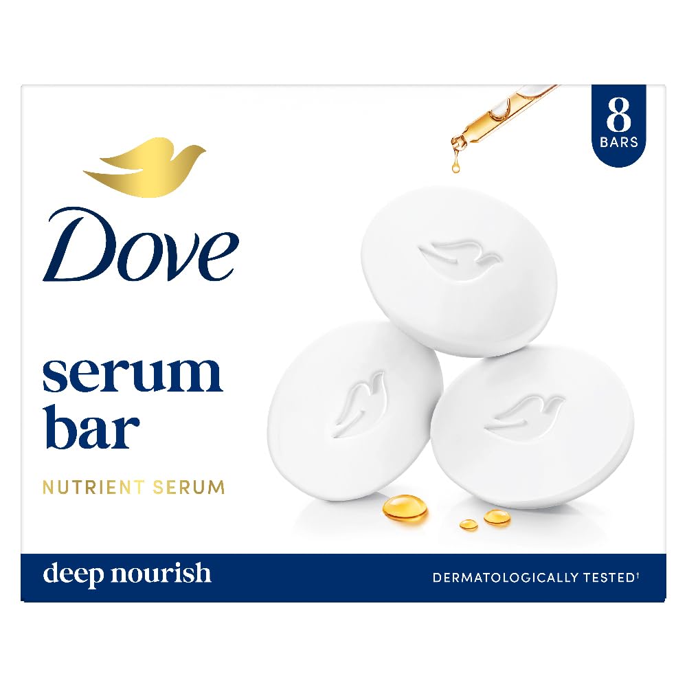 Dove Cream Beauty Bathing Bar 100 g (Combo Pack of 8) With Moisturising Cream for Softer, Glowing Skin & Body - Nourishes Dry Skin more than Bar Soap