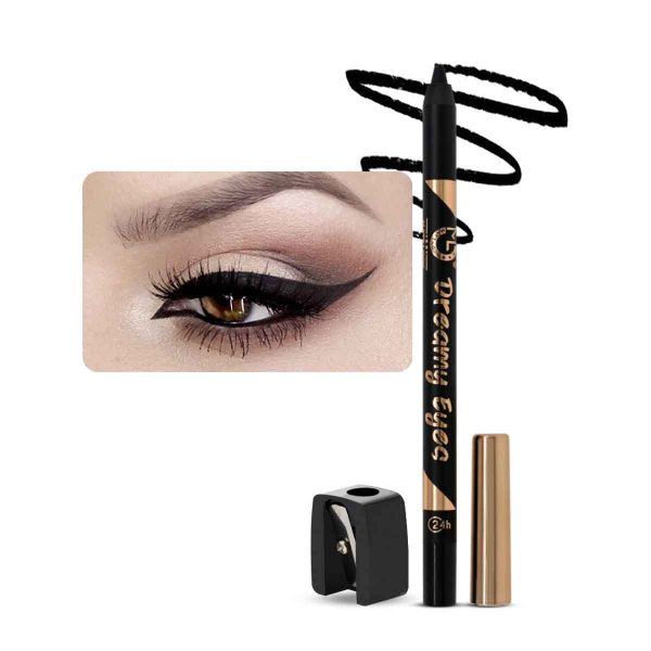 MATT LOOK Dreamy Eyes Smooth Glide On Kajal|24 hours Long Stay|Intense Colour|Waterproof|Smudge Free|Long Lasting|One Stroke Application- Jet Black (1.9g)