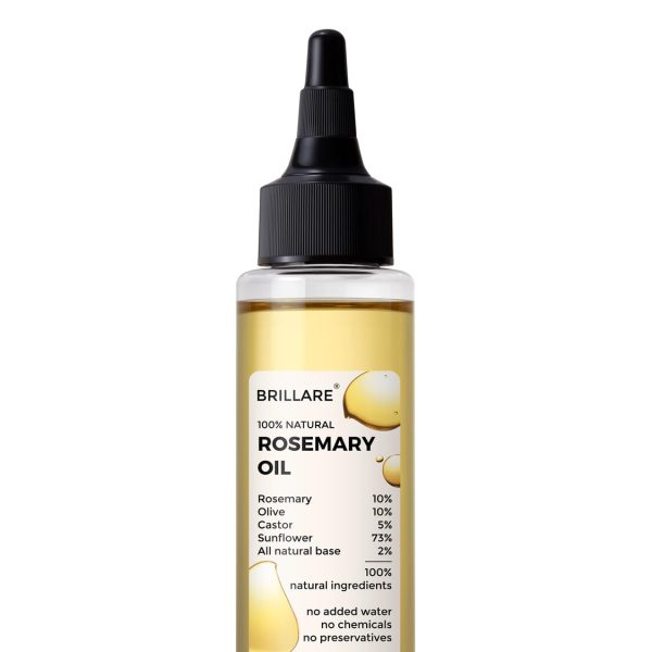 Brillare Rosemary Oil For Rapid Hair Growth | Improves Hair Thickness | Controls Hair Fall & Nourishes Scalp | 100% Natural, Non Greasy Hair Oil For Men & Women (100 ML)