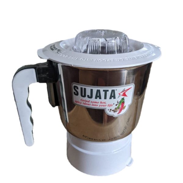 Sujata Grinder Steel Jar, 1000 ml (White, Stainless Steel)