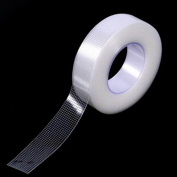BBC Lash Tape, Micropore Medical Tape for Eyelash Extension, Fabric Tape For False Eyelash Patch Makeup Tool 0.5 inch (Transparent White)