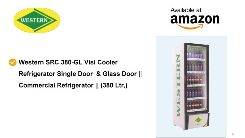 WESTERN Src 380-Gl Visi Cooler Single And Glass Door, Commercial 5 Star Automatic Refrigerator (380 L, Black)