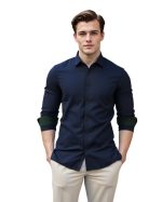 Dennis Lingo Men Solid Spread Collar Full Sleeves Regular Fit Cotton Casual Shirt