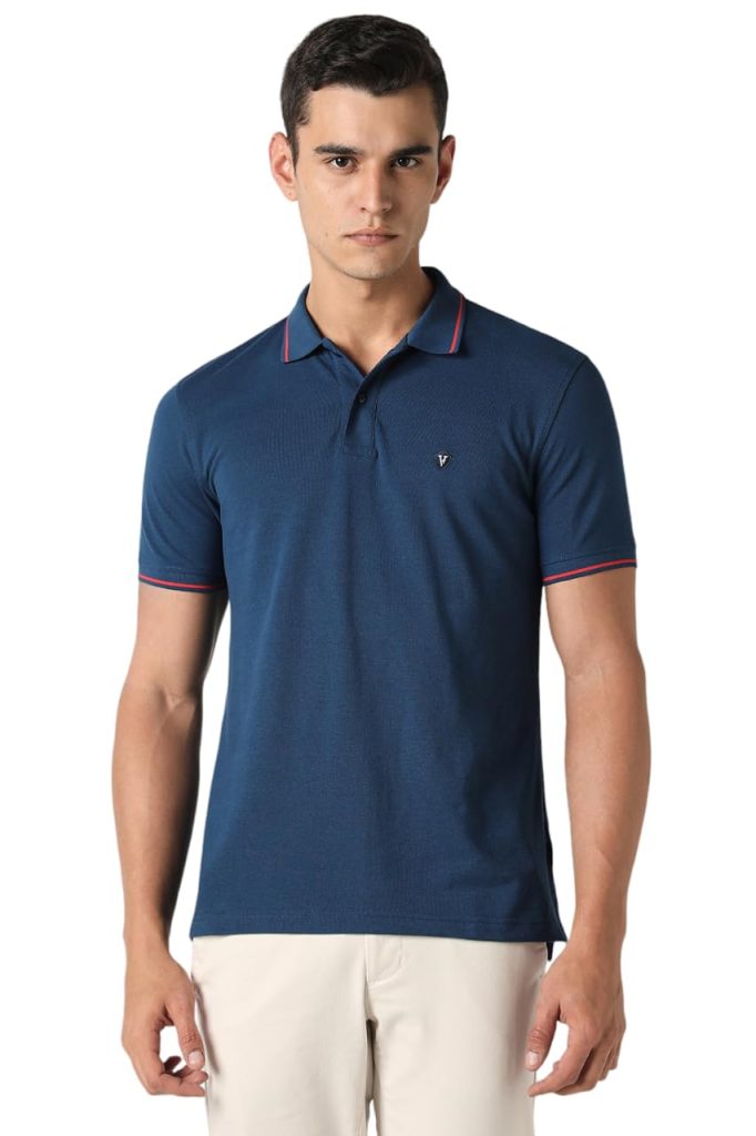 Van Heusen Men's Solid Regular Fit T-Shirt