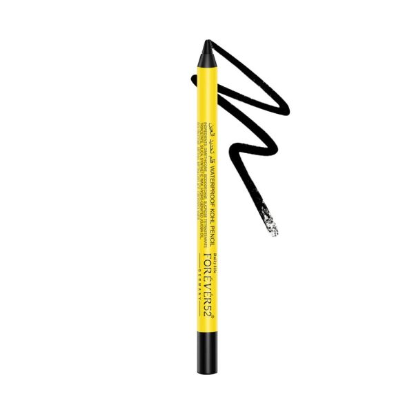 Daily Life Forever52 WATERPROOF KOHL PENCIL, Long Lasting, Smudge Proof, Water Proof, Single Stroke Velvet Finish, Highly Blendable Deep Black Kajal Pencil WKP100