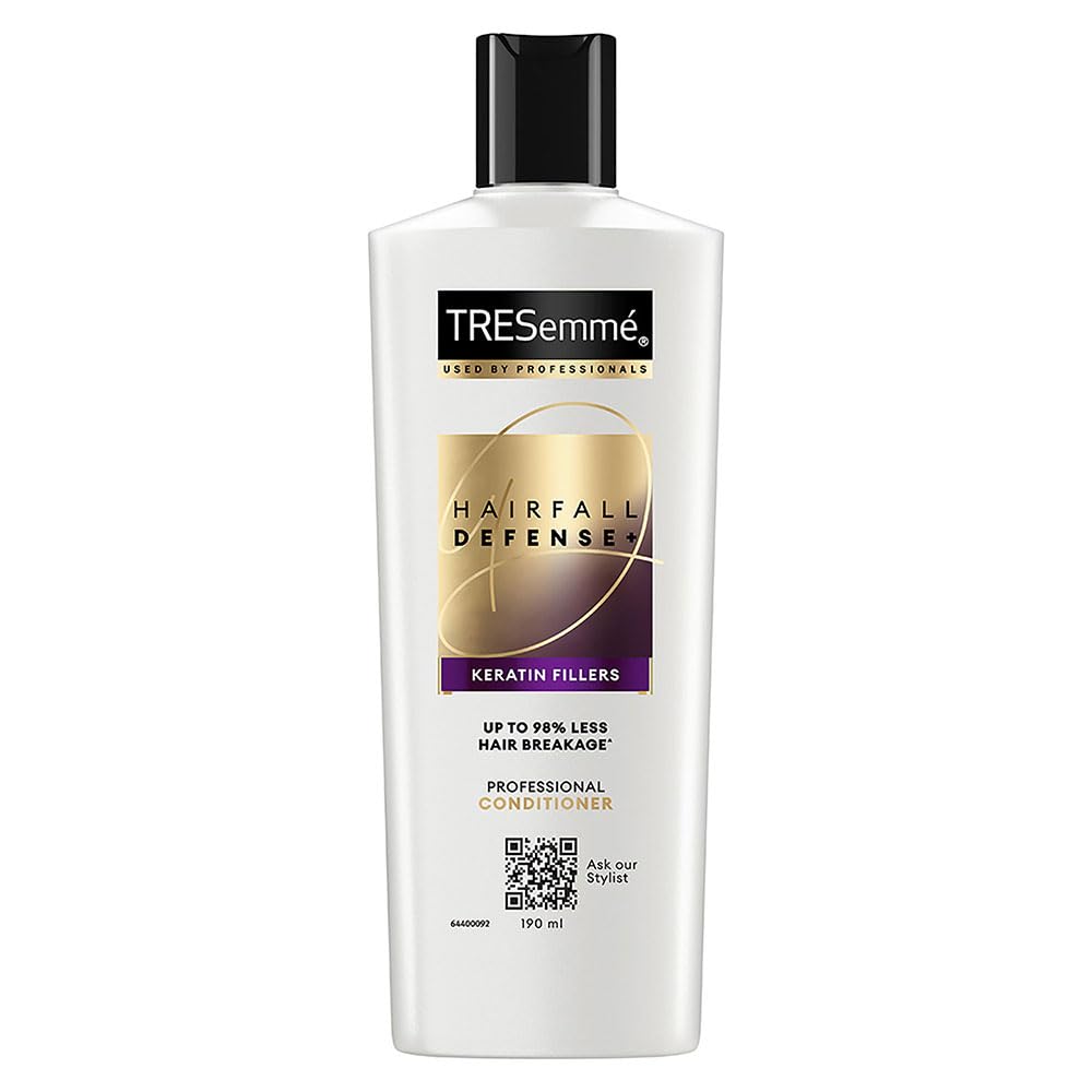 TRESemme Hair Fall Defence Conditioner 190 ml, With Keratin, Hair Fall Control and Longer, Stronger Hair -Deep Conditions Damaged Hair for Men & Women