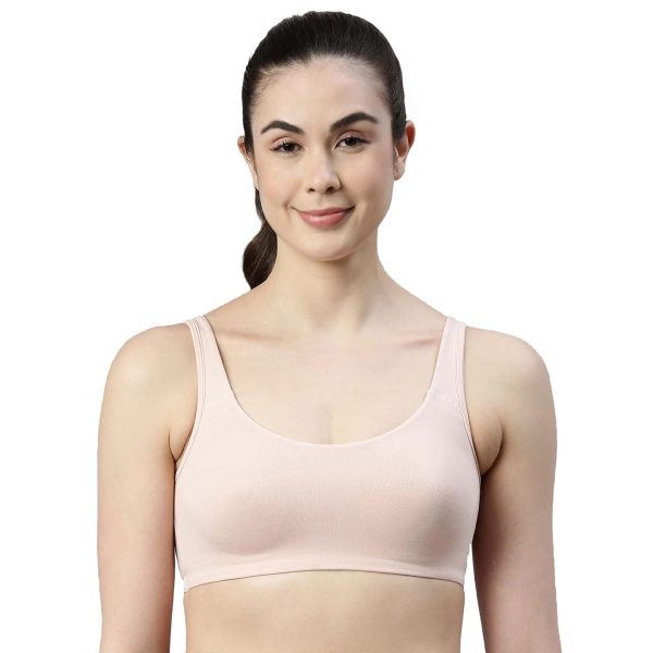 Enamor Low Impact Women's Cotton Everyday Sports Bra - All Day Comfort, Non Padded, Wirefree, High Coverage - SB06