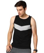 Alan Jones Clothing - Men's Cotton Colorblocked Sleeveless Regular Fit T-shirt