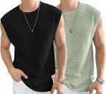 Narsingha Dreams Men's Polycotton Waffle Tank Tops Sleeveless Round Neck T-Shirt for Gym, Running and Outdoor