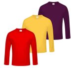 kiddeo Kids Boys Plain Full Sleeve t Shirts (Rd_yl_pur)(Pack of 3)