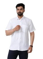 Men's Pure Khadi Cotton Regular Fit Half Sleeves Solid Casual Shirt | Lightweight Summer Wear