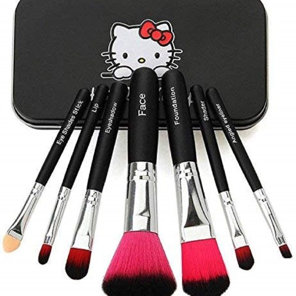 ZUKRAVE Tya 6155 Makeup Kit with 7 Black Makeup Brush, Hair Straightener, Fixer, Primer, Contour, Foundation, Eyelash Curler with Eyelashes, Glue,Kajal,36H and 3in1 Combo - (Pack of 19)