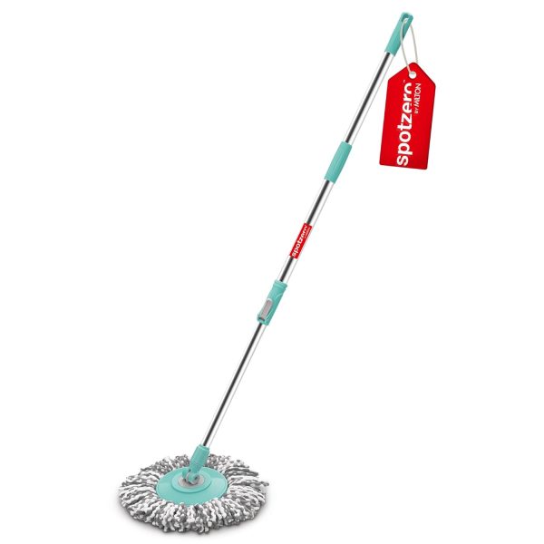 Spotzero By Milton Spin Mop Spares Set Handle with Microfibers Refill(Compatible with Prime, E-Elite, Classic, Ace Mops) Aqua Green