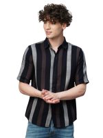 Exclusive Stripes Half Sleeve Crochet Stripes Shirt for Men | AB_TB_470