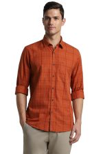 Peter England Men's Checkered Casual Everyday Full Sleeve Shirt | 100% Cotton