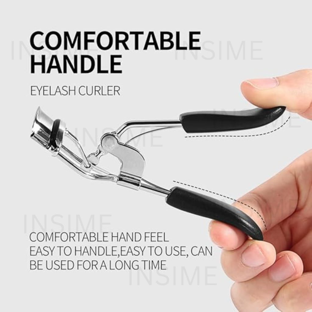 INSIME Pro eyelash curler for women | Strong, Contoured Eyelash curler tool for Pinch free Non slip Eye lash curl | Eye opening, Voluminous Eye lash curler for women