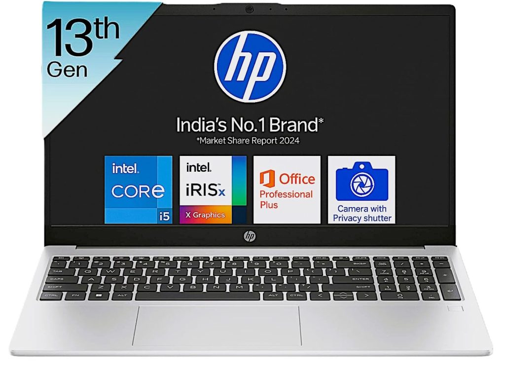 HP Professional 15, 13th Gen Intel Core i5-1334U Turbo Boost, 32GB DDR4, 512 GB SSD, (Win 11 Pro, MSO 21Pro, Silver Gray,1.59kg), 15.6 inch FHD, UHD Graphics, Laptop, Finger Print, Backlit KB, 250 G10