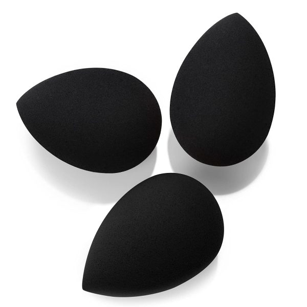 Larbois 3-Pack Beauty Blender Foundation Blending Egg Sponge, Professional Beauty Makeup Sponge Set for Dry & Wet Use (Black)