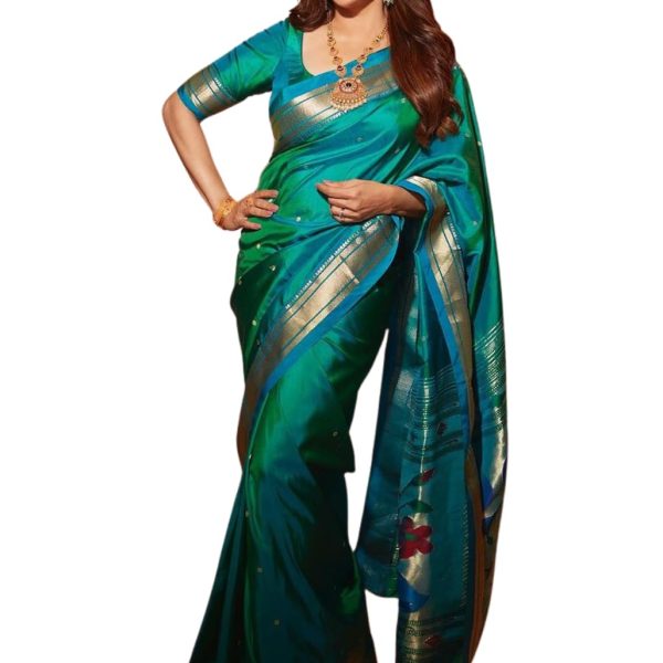 SGF11 Women's Paithani Kanjivaram Soft Silk Saree With Blouse Piece