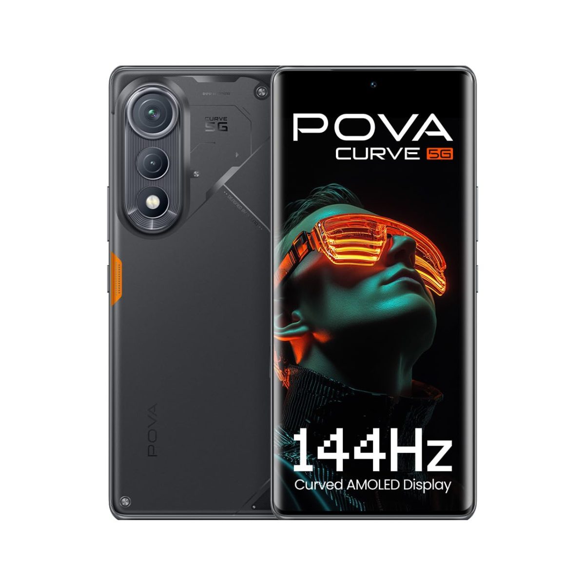 POVA Curve 5G (Geek Black, 8GB+128GB) | 144Hz Curve AMOLED | Slimmest 7.45mm Curve with 5500mAh Battery | Segment's 1st AI with Indian Languages |Best AI Call Assistant | 64MP IMX682 Rear Camera