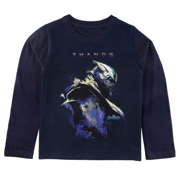 Marvel Avengers by Wear Your Mind Boy's Plain Regular Fit Long Sleeve Top (DMAF0123.3_Navy Blue2 8-9Y)