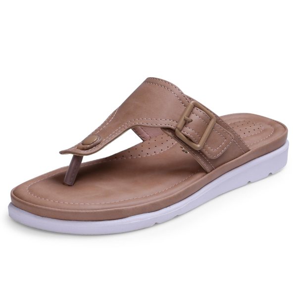 DOCTOR EXTRA SOFT Womens Flat Memory Foam Slippers/Flip-Flops Fashion Stylish Casual Comfortable Diabetic Orthopedic Lightweight Synthetic Slip-on Sandals with Adjustable Buckle for Girls & Ladies D-630