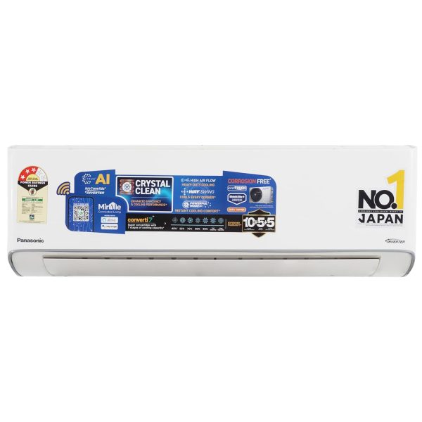 Panasonic EU 7 in 1 Convertible 1.5 Ton 3Star Inverter Split,(100% Copper Condenser, CS/CU-EU18BKY3FM), With MirAie & Matter Certified 55°Tested,High CFM & Eco tough Outdoor Crystal Clean Technology