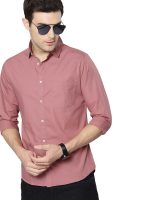 Dennis Lingo Men Cotton Solid Spread Collar Full Sleeves Regular Fit Casual Shirt