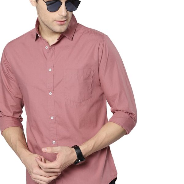 Dennis Lingo Men Cotton Solid Spread Collar Full Sleeves Regular Fit Casual Shirt
