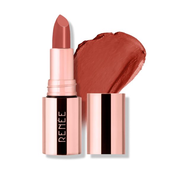RENEE Everstay Matte Lipstick - Nude Luxe, Long Stay, Hydrating & Non-Drying, Smudge & Transfer Proof, Lightweight, Intense Pigment, Full Coverage, Vitamin E Infused, for All Occasions, 4.2g