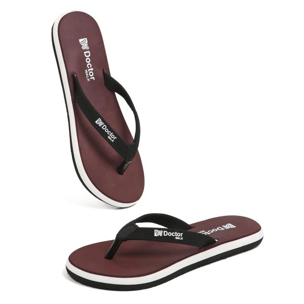 Doctor Walk Flip Flop for Women | Soft Comfortable | Breathable | Fashionable | Stylish | Trendy | Super soft | Lightweight | Anti-Slip Sole | Indoor & Outdoor | (DW-04) (Black)