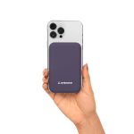 Ambrane MagSafe Wireless 10000mAh Fast Charging Power Bank, Strong Magnet, 22.5W Output for iPhone 12 & Above, Android & Other Qi Enabled Devices + Magnetic Ring (Aerosync Snap, Purple)