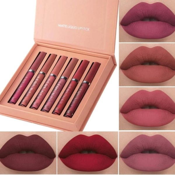 TopFinder® || Nude Lipstick || Lipstick Combo Pack Waterproof || Long Lasting || Velvet 6 Shades || Non Transfer Beauty Product Kit- Lip Gloss For Women, Liquid Glossy, Lipsticks Set For Women