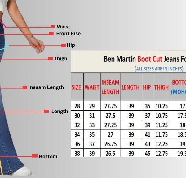 Ben Martin Women's Wide Leg Fit High Rise Jeans