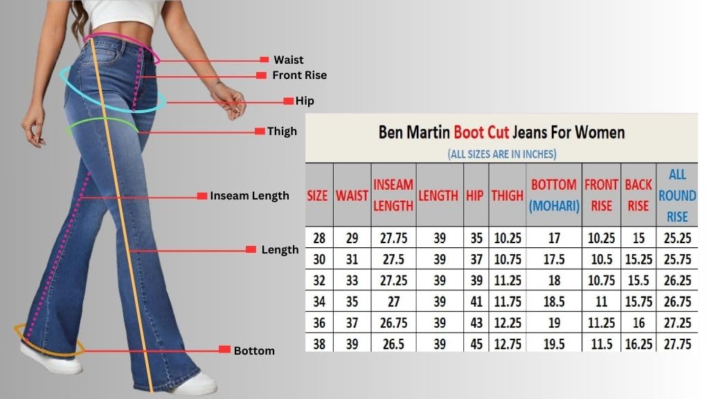 Ben Martin Women's Wide Leg Fit High Rise Jeans