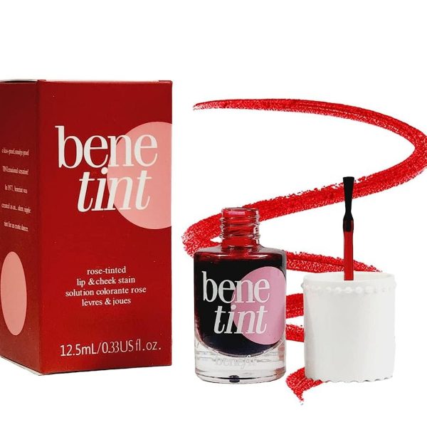 Korean Style Liquid Lip and Cheek Tint with Watermelon, Strawberry, Tomato Extracts - Rose Fragrance & Long-lasting High-Glossy Finish Smudge & Waterproof Cheeks Blusher for Women