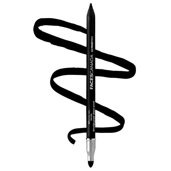 Faces Canada Ultime Pro Intense Gel Kajal 1.2 g Includes Sharpener (Black)