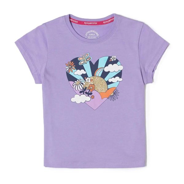 Jockey AG01 Girl's Super Combed Cotton Regular Fit Graphic Printed T-Shirt (Prints May Vary)