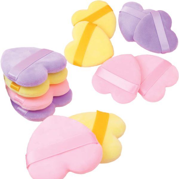 TEMPERIA (6 Pcs) Powder Puff for Women - Makeup Face Foundation Puff Blender Sponge Set - Smooth Coverage | Ultra Soft | Travel Friendly | Reusable (Random Colors)