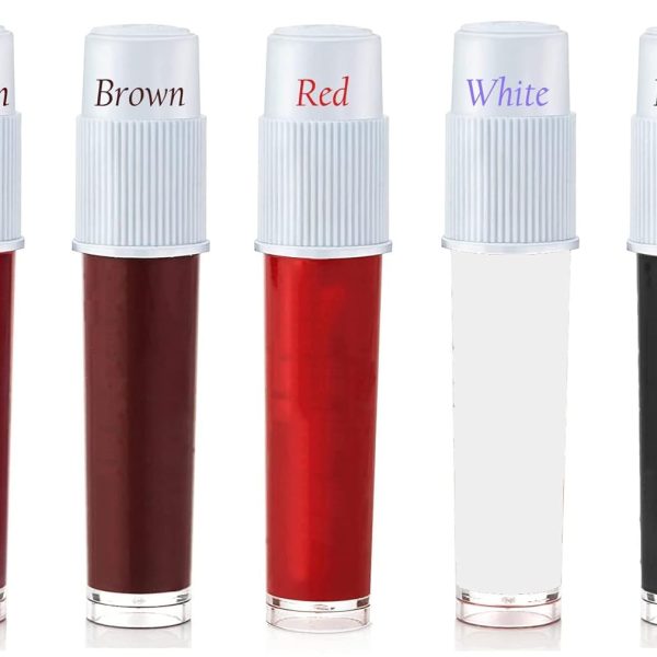 Ghelonadi Sales Liquid Kumkum Sindoor For Women Skin-Friendly Liquid Bindi Waterproof Chemical Free 5G Red-Maroon-Brown-White-Black Color Pack Of 5