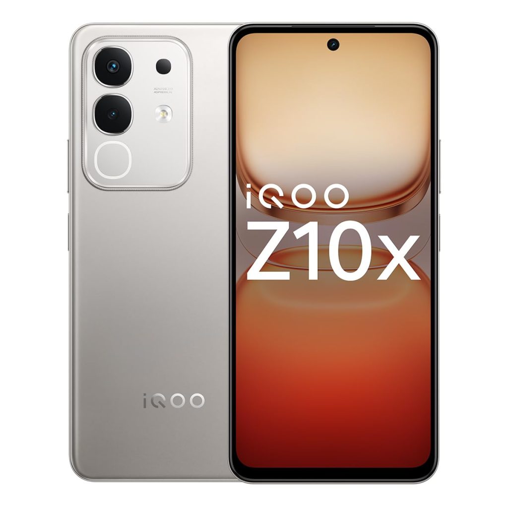 iQOO Z10x 5G (Titanium, 8GB RAM, 256GB Storage) | 6500 mAh Large Capacity Battery | Dimensity 7300 Processor | Military-Grade Durability