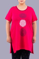 CUPID Women's Regular Fit Cotton Round Neck Half Sleeve T-Shirt, Plus Sizes Nightwear, Sleepwear, Gym n Lounge Wear Long Tops