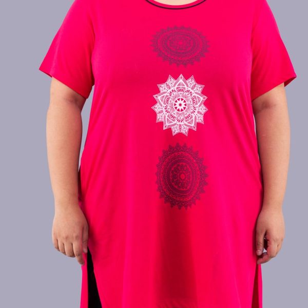 CUPID Women's Regular Fit Cotton Round Neck Half Sleeve T-Shirt, Plus Sizes Nightwear, Sleepwear, Gym n Lounge Wear Long Tops