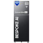 Samsung 396 L, 2 Star, Convertible 5-in-1, Digital Inverter, Frost Free Double Door, Bespoke AI WiFi Enabled Refrigerator (RT41DG6A2BB1, Black Matte, 2025 Model)