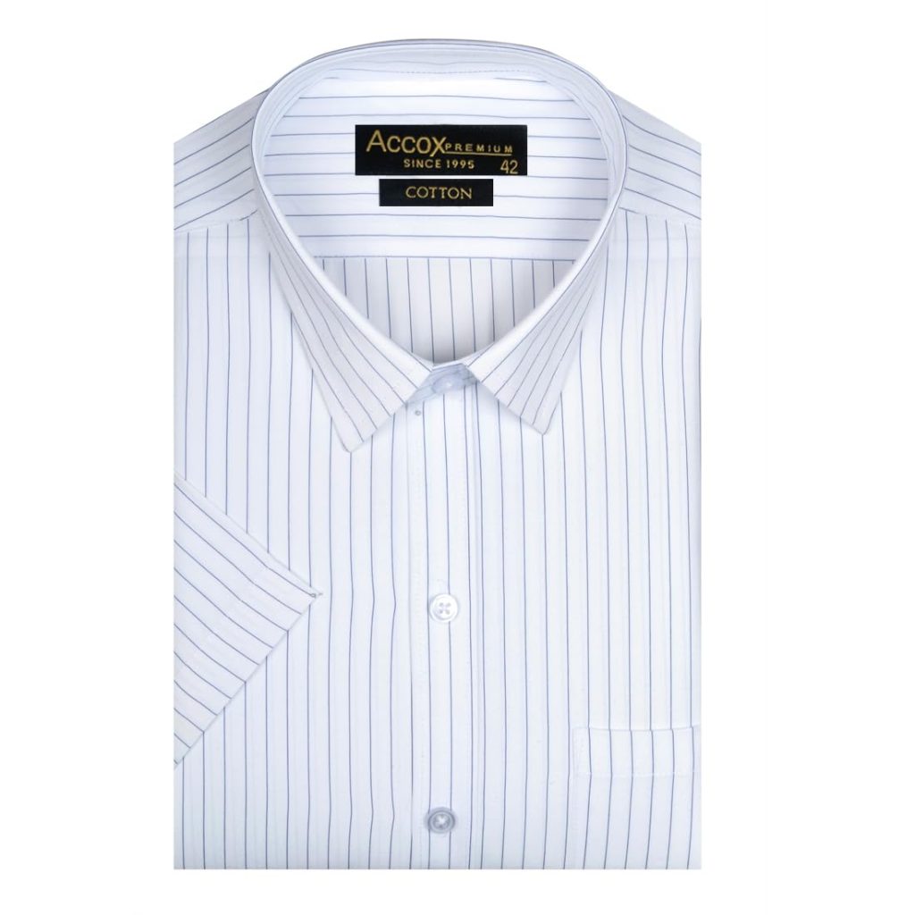 ACCOX Men's Cotton Half Sleeves Striped Checkred Regular Fit Formal Shirt for Men (GCR274)