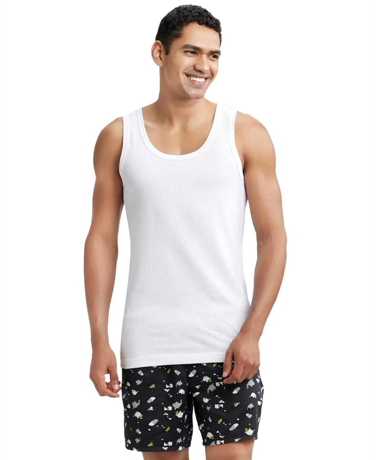 Jockey 8816 Men's Super Combed Cotton Round Neck Slim Fit Sleeveless Vest with Extended Length for Easy Tuck
