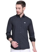 Majestic Man Men Comfort Slim Fit Pure Cotton Tartan Checked Casual Shirt